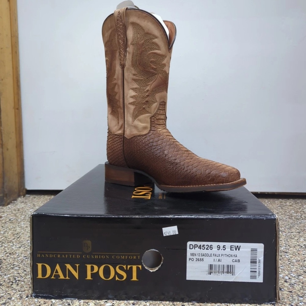 NEW Dan Post Men's Ka Faux Python Print Leather Boots 9.5EW